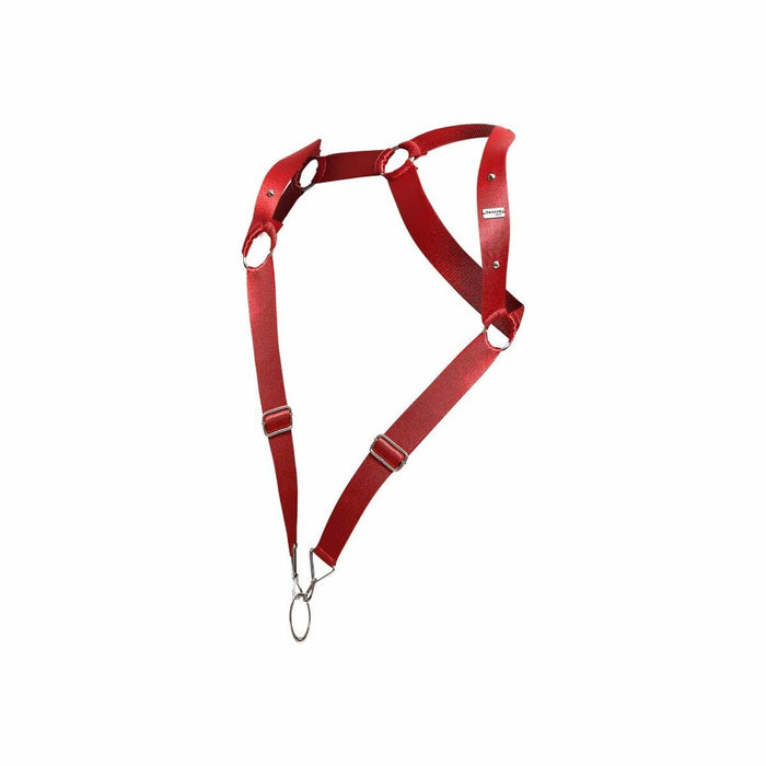 MOB DNGEON Straight Back Adjustable Harness Cherry O/S DMBL06 - SexyMenUnderwear.com