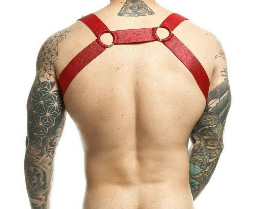 MOB DNGEON Straight Back Adjustable Harness Cherry O/S DMBL06 - SexyMenUnderwear.com