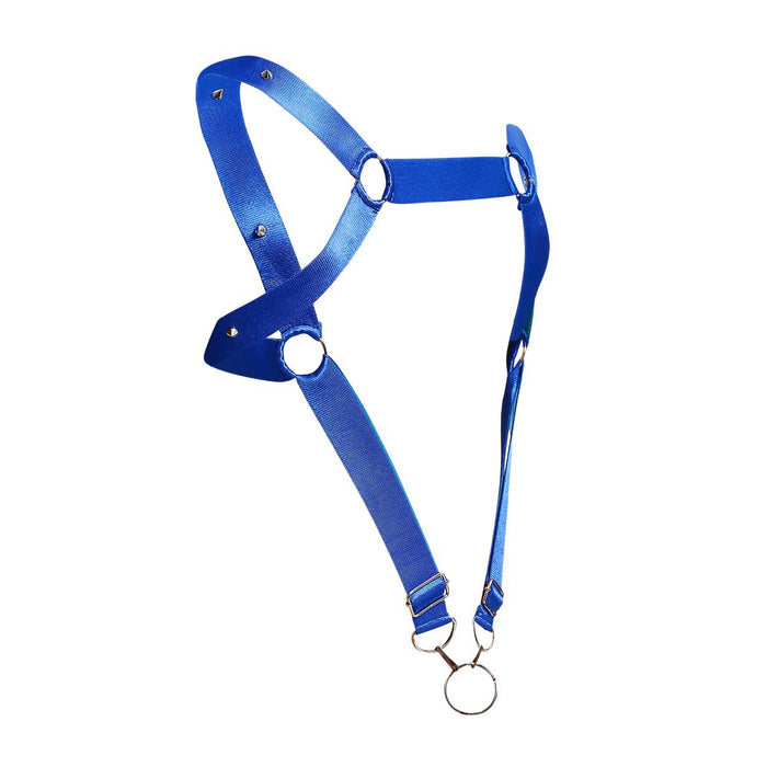 MOB DNGEON Straight Back Adjustable Harness One Size in Blue Mirror DMBL06 - SexyMenUnderwear.com