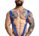 MOB DNGEON Straight Back Adjustable Harness One Size in Blue Mirror DMBL06