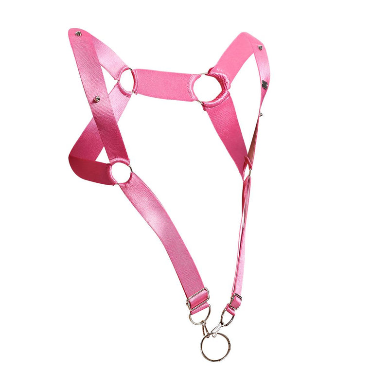 MOB DNGEON Straight Back Adjustable Harness One Size in Pink Mirror DMBL063