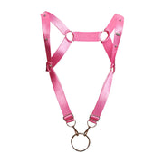 MOB DNGEON Straight Back Adjustable Harness One Size in Pink Mirror DMBL064