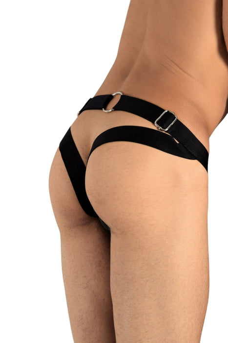 MOB Eroticwear Jockstrap Dngeon Chainlink Jock O/S Black DMBL02 2 - SexyMenUnderwear.com