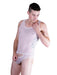 MOB Singlet Underwear Mesh Bodysuit String White MBL09 1 - SexyMenUnderwear.com