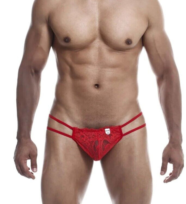 MOB Thongs Malebasics Open Lace Thong Red MBL49 - SexyMenUnderwear.com