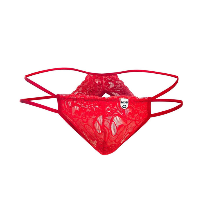 MOB Thongs Malebasics Open Lace Thong Red MBL49 - SexyMenUnderwear.com