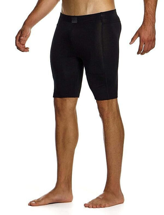 MODUS VIVENDI Bamboo Biker Shorts Long Trunk Black 13423 B84 - SexyMenUnderwear.com