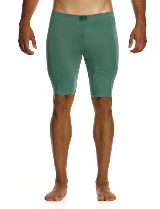 MODUS VIVENDI Bamboo Biker Shorts Long Trunk Khaki 13423 B84 - SexyMenUnderwear.com