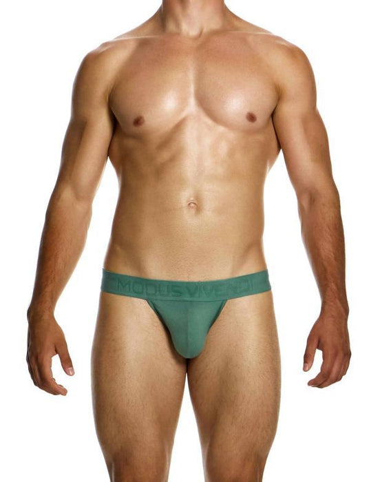 Modus Vivendi Bamboo Thong Eco - Jacquard T - String Khaki Green 13411 185 - SexyMenUnderwear.com