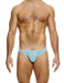 MODUS VIVENDI Bikini Brief Striped Crochet Low - Cut Briefs in Light Blue 07413 - SexyMenUnderwear.com