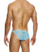 MODUS VIVENDI Bikini Brief Striped Crochet Low - Cut Briefs in Light Blue 07413 - SexyMenUnderwear.com