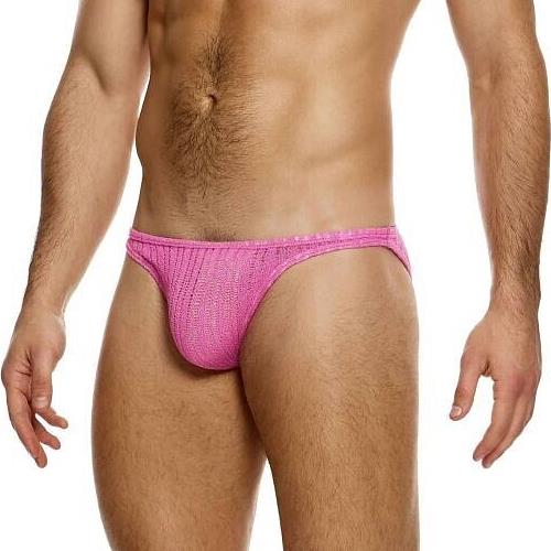 MODUS VIVENDI Bikini Brief Striped Crochet Low - Cut Briefs Pink 074131