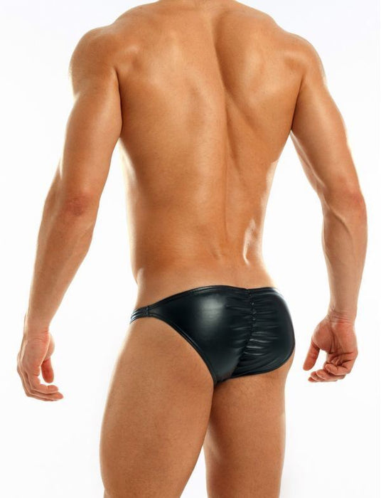 Modus Vivendi Briefs Leather Look Low Cut Tight Briefs Black 20513 64 - SexyMenUnderwear.com