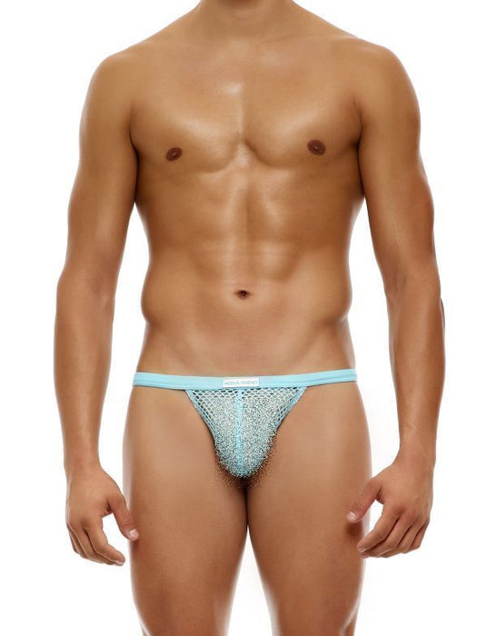 Modus Vivendi C Through T - String Perforated Semi - Transparent Light Blue 08017 B71 - SexyMenUnderwear.com