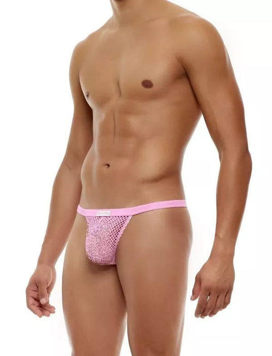 Modus Vivendi C Through T - String Perforated Semi - Transparent Pink Neon 08017 B71 - SexyMenUnderwear.com