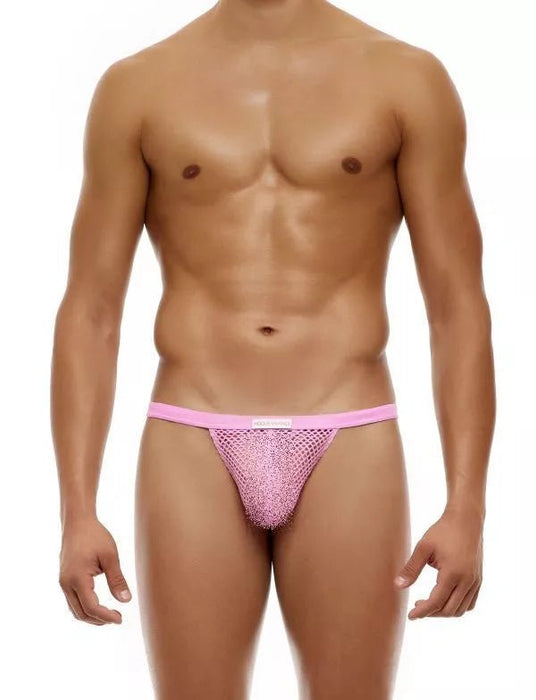 Modus Vivendi C Through T - String Perforated Semi - Transparent Pink Neon 08017 B71 - SexyMenUnderwear.com