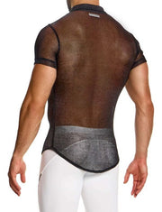 MODUS VIVENDI Chemise Armor Shirt Luxury Metallic Black Yarns Knitted 01042 56A3