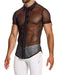 MODUS VIVENDI Chemise Armor Shirt Luxury Metallic Black Yarns Knitted 01042 56A - SexyMenUnderwear.com