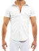 Modus Vivendi Chemise Vegan Leather Muscle Shirt Press Stud Buttons White 20541 B50B - SexyMenUnderwear.com