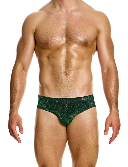 Modus Vivendi Classic Brief Glitter Knitted Lurex Yarns Green Briefs 26315 B87 - SexyMenUnderwear.com