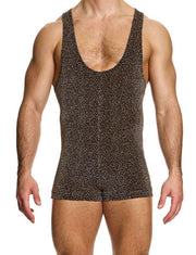 Modus Vivendi Crackled Bodysuit Jacquard Brown Metallic Yarns 25381 B973
