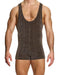 Modus Vivendi Crackled Bodysuit Jacquard Brown Metallic Yarns 25381 B97 - SexyMenUnderwear.com