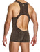 Modus Vivendi Crackled Bodysuit Jacquard Brown Metallic Yarns 25381 B97 - SexyMenUnderwear.com