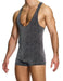 Modus Vivendi Crackled Bodysuit Jacquard Metallic Yarns Grey 25381 B97 - SexyMenUnderwear.com