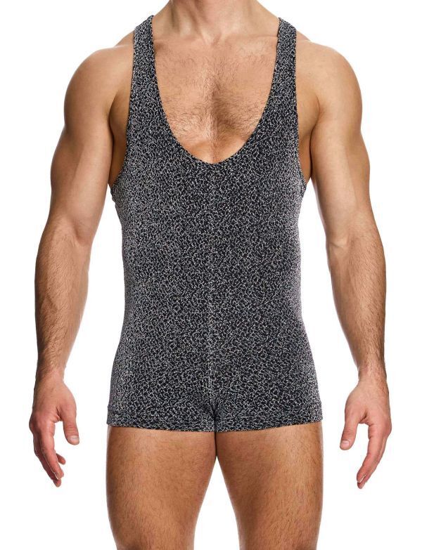 Modus Vivendi Crackled Bodysuit Jacquard Metallic Yarns Grey 25381 B973