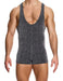 Modus Vivendi Crackled Bodysuit Jacquard Metallic Yarns Grey 25381 B97 - SexyMenUnderwear.com