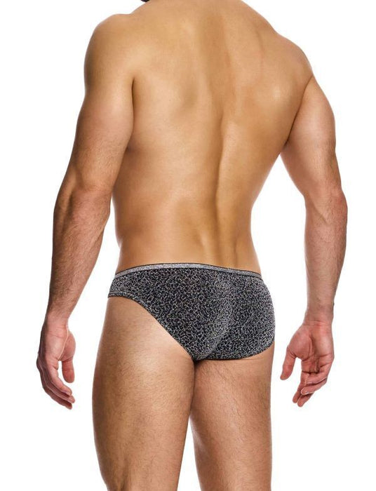 MODUS VIVENDI Crackled Classic Briefs Fashion Lurex Gray Metallic Yarns 25313 - SexyMenUnderwear.com