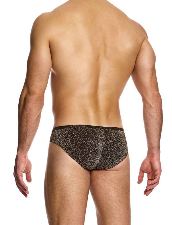 MODUS VIVENDI Crackled Classic Briefs Lurex Brown Metallic Yarns 253133
