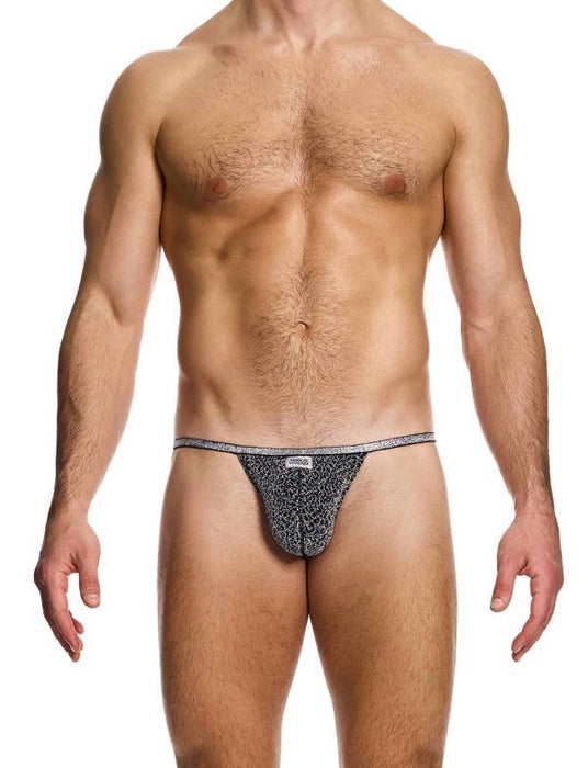 MODUS VIVENDI Crackled Tanga Briefs Fashion Lurex Gray Metallic Yarns 25312 B82 - SexyMenUnderwear.com