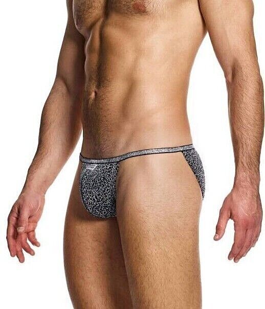 MODUS VIVENDI Crackled Tanga Briefs Fashion Lurex Gray Metallic Yarns 25312 B82 - SexyMenUnderwear.com