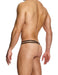 MODUS VIVENDI Crackled Thong Double Lurex Metallic Yarns Brown 25311 B82 - SexyMenUnderwear.com