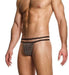 MODUS VIVENDI Crackled Thong Double Lurex Metallic Yarns Brown 25311 B82 - SexyMenUnderwear.com