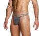 MODUS VIVENDI Crackled Thong Double Lurex Metallic Yarns Gray 25311 B82 - SexyMenUnderwear.com