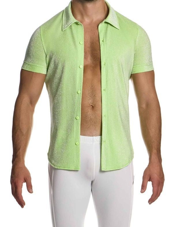 Modus Vivendi Delusion Muscle Fit Shirt Elastic Knitted Lurex Yarns Neon 025412