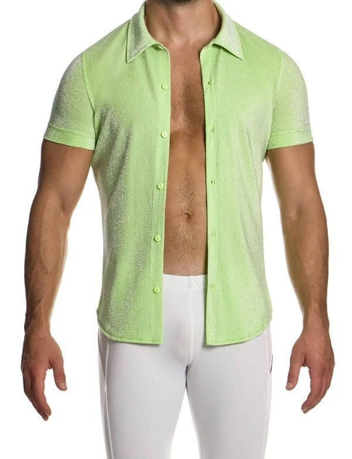 Modus Vivendi Delusion Muscle Fit Shirt Elastic Knitted Lurex Yarns Neon 025412