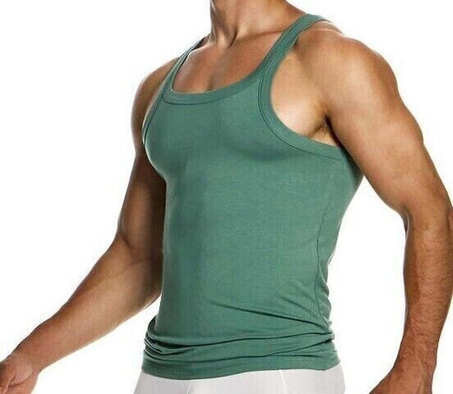 Modus Vivendi Eco Tank Bamboo Tanktop Tight Fit Sleeveless Khaki 13431 B84 - SexyMenUnderwear.com