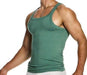 Modus Vivendi Eco Tank Bamboo Tanktop Tight Fit Sleeveless Khaki 13431 B84 - SexyMenUnderwear.com