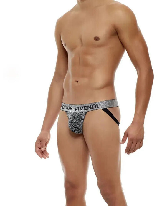 Modus Vivendi Exclusive Jockstrap Silver Lurex Yarns Shimmer Jock 24212 - SexyMenUnderwear.com