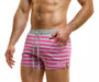 Modus Vivendi Exclusive Shorts Slim Fit Drawstrings Fushia Striped Short 23221 - 1 - SexyMenUnderwear.com