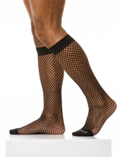 Modus Vivendi Fishnet Socks Sheer Stretch Knee Nylon Sock Black XS1821 B621