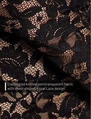 Modus Vivendi Floral Lace Ankle - Length Leggings Knitted Sheer Black 04161 B1024