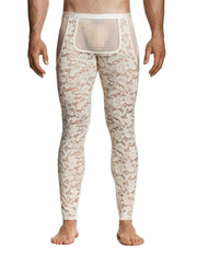 Modus Vivendi Floral Lace Ankle - Length Sheer Leggings Knitted Ivory 04161 B1022