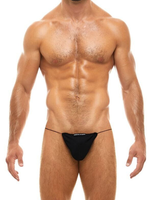 Modus Vivendi G - String Antibacterial Comfy Contour Pouch Black Strings 15616 - SexyMenUnderwear.com