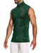 MODUS VIVENDI Glitter Sleeveless Slim Fit Roll Neck Green Lurex Yarns 26331 B88 - SexyMenUnderwear.com