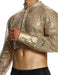 MODUS VIVENDI Harem Cardigan Polished Crop Top Boxy Fit Sequins Gold 19451 B58 - SexyMenUnderwear.com