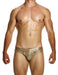 MODUS VIVENDI Harem Classic Brief Slim Fit Shiny Jacquards Sequins Gold 19414 - SexyMenUnderwear.com